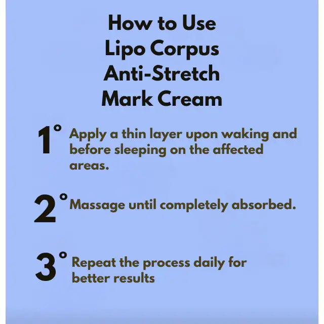 Lipo Corpus Anti-Stretch Mark Cream 8.82 oz (250g) – Perfect for daily skin care regimen – Buy now at MKPBR.COM – Worldwide Shipping