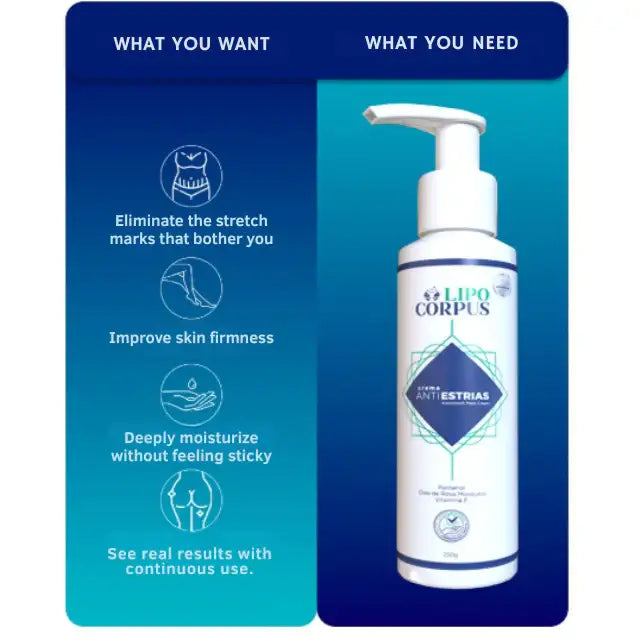 Lipo Corpus Anti-Stretch Mark Cream 8.82 oz (250g) – Achieve visible results fast – Buy now at MKPBR.COM – Worldwide Shipping