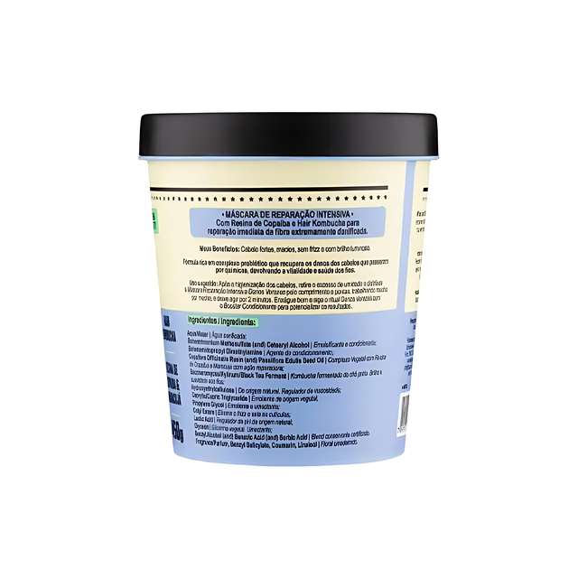 Lola From Rio Danos Vorazes mask for silky touch, frizz control, and easy detangling Label– Buy now at MKPBR.COM – Worldwide Shipping