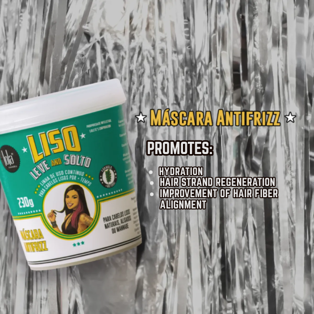 Lola from rio liso, leve and solto hair mask brazilian botanical ingredients–buy now at mkpbr.com–worldwide shipping