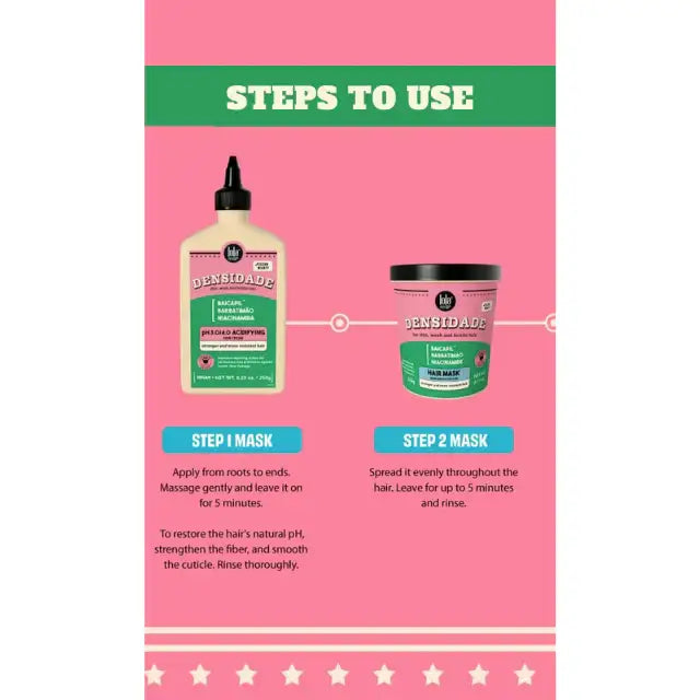 Lola From Rio Densidade complete hair care solution kit for density, strength, and pH balance – Buy now at MKPBR.COM – Worldwide Shipping