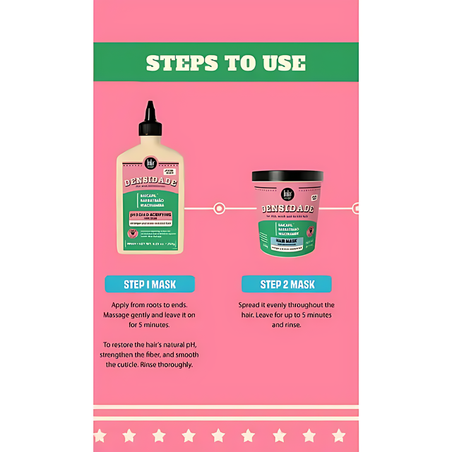 Lola From Rio Densidade complete hair care solution kit for density, strength, and pH balance – Buy now at MKPBR.COM – Worldwide Shipping