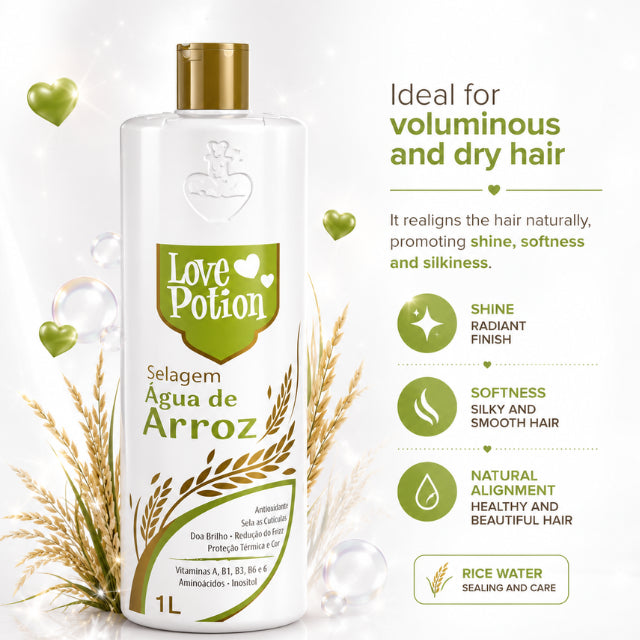 Love Potion Água de Arroz Sealing Treatment 33.81 fl oz – Buy now at MKPBR.COM – Worldwide Shipping
