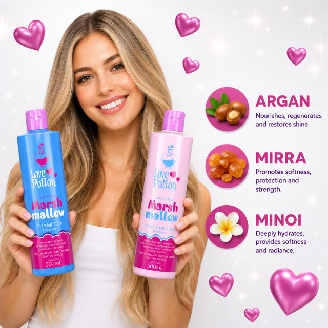 Love Potion Marshmallow Conditioner Silk Protein and Argan Oil – Buy now at MKPBR.COM – Worldwide Shipping