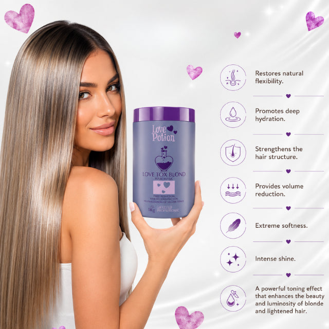 Love Tox Blond Frizz Control and Intense Shine Formula – Buy now at MKPBR.COM – Worldwide Shipping
