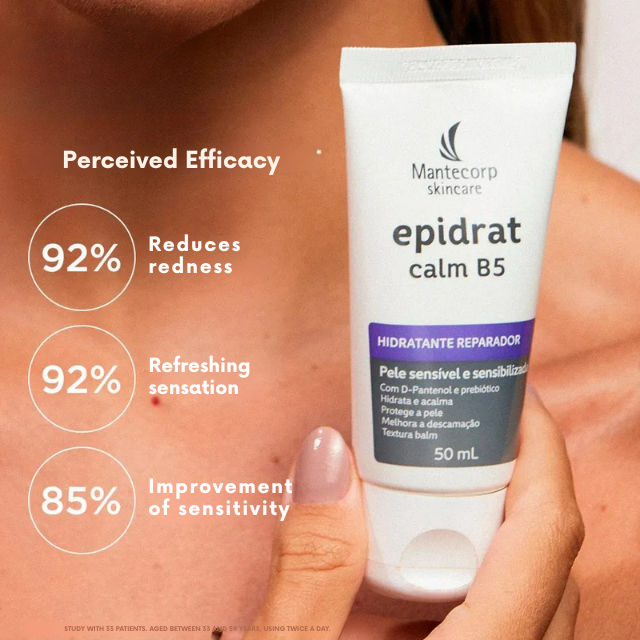 Mantecorp Epidrat Calm B5 official Brazilian dermocosmetic packaging – Buy now at MKPBR.COM – Worldwide Shipping
