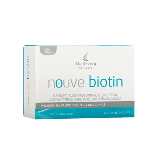 Mantecorp Nouve Biotin Hair & Nails Supplement 30 Capsules – Buy now at MKPBR.COM – Worldwide Shipping
