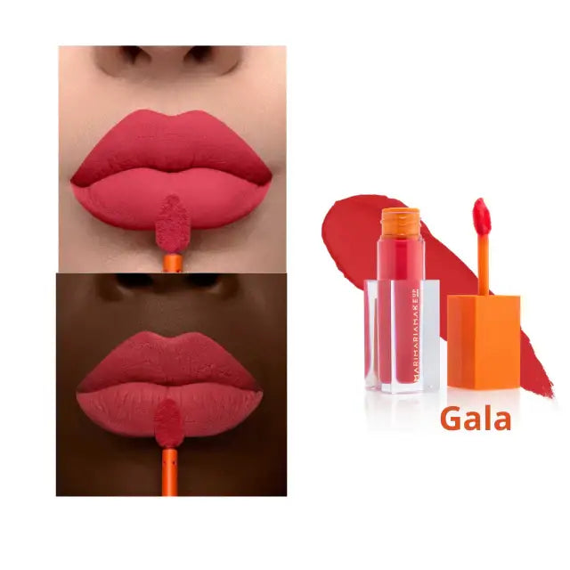Mari Maria Makeup Creamy Matte Liquid Lipstick Gala - A bright and lively orange-pink for a vibrant statement – Buy now at MKPBR.COM – Worldwide Shipping