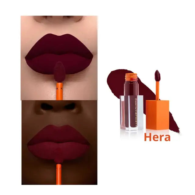 Mari Maria Makeup Creamy Matte Liquid Lipstick Hera - A deep, closed wine tone, a customer favorite for sophisticated allure – Buy now at MKPBR.COM – Worldwide Shipping