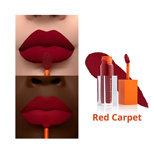 Mari Maria Makeup Creamy Matte Liquid Lipstick Red Carpet - A medium red with a pinkish, burgundy undertone for classic glamour – Buy now at MKPBR.COM – Worldwide Shipping