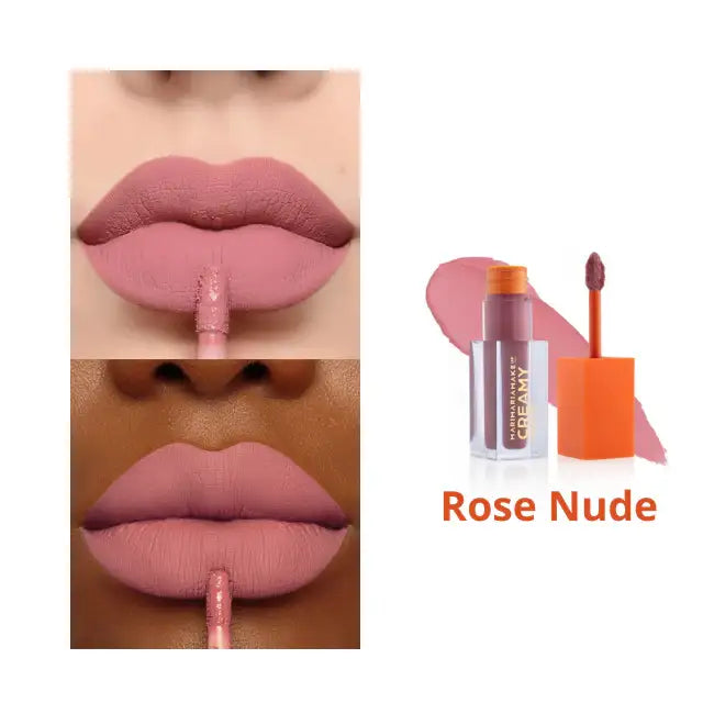 Mari Maria Makeup Creamy Matte Liquid Lipstick Rose Nude - A muted pink tone with gray undertones for sophisticated neutrality – Buy now at MKPBR.COM – Worldwide Shipping