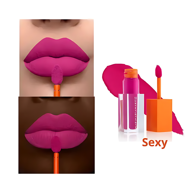 Mari Maria Makeup Creamy Matte Liquid Lipstick Sexy - A very bright and intense pink, reminiscent of fuchsia, for a bold lip – Buy now at MKPBR.COM – Worldwide Shipping
