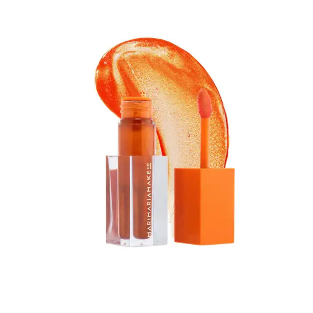 Mari Maria Makeup Gloss Plump Fire Kiss - Bergamota shade for a warm, orange shimmer and full lips – Buy now at MKPBR.COM – Worldwide Shipping