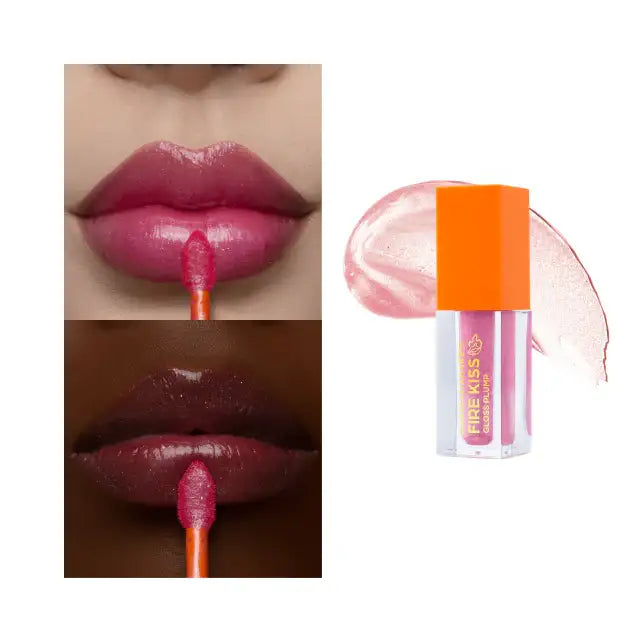 Mari Maria Makeup Gloss Plump Fire Kiss - Bubble Gum shade for a playful pink shimmer and boosted volume – Buy now at MKPBR.COM – Worldwide Shipping
