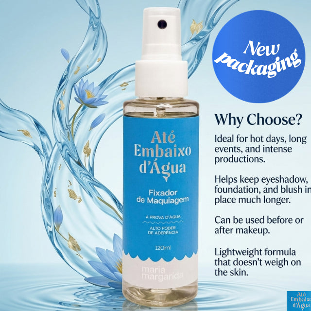 Maria Margarida Até Embaixo d’Água Makeup Fixer fine mist spray texture – Buy now at MKPBR.COM – Worldwide Shipping