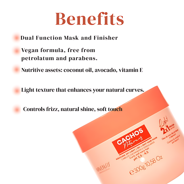 Arvensis Máscara 2x1 Light 300g lightweight treatment and leave-in finisher for waves and curls – Buy now at MKPBR.COM – Worldwide Shipping
