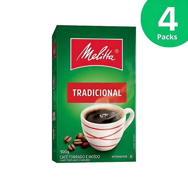 Melitta Tradicional Ground Coffee 4-pack consistent roast – Buy now at MKPBR.COM – Worldwide Shipping