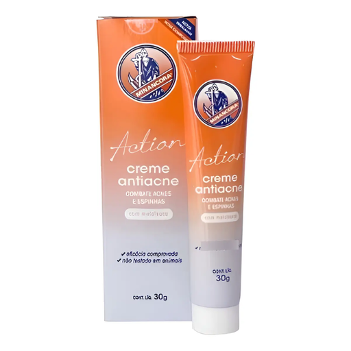 Minancora Antiacne Cream 30g product front – Buy now at MKPBR.COM – Worldwide Shipping