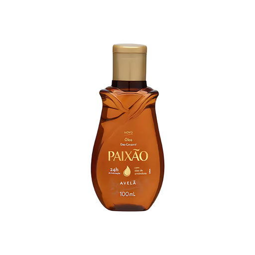 Front view of Paixão Avelã (Hazelnut) deodorant body oil 100ml