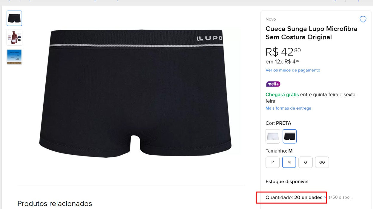 Personal Shopper | Buy from Brazil - Lupo men's underwear - 20 itens-  DDP