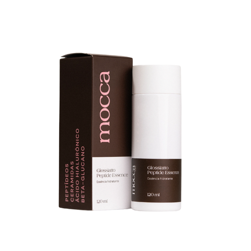 Mocca Beauty Glossiatto Peptide Essence Hydrating Facial Essence for Skin Barrier Support + Glow – 4.06 fl oz (120 mL) – Front packaging hero image – Buy now at MKPBR.COM – Worldwide Shipping