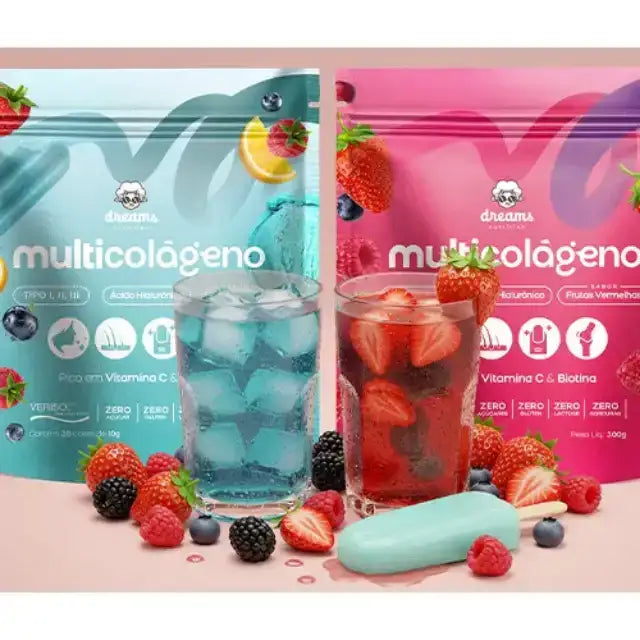 Dreams Nutrition Multicolágeno Red Berries and Blue Ice Bundle 2x300g – Buy now at MKPBR.COM – Worldwide Shipping