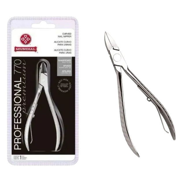 Mundial 770-PR Professional Stainless Steel Nail Clippers curved blade precision – Buy now at MKPBR.COM – Worldwide Shipping