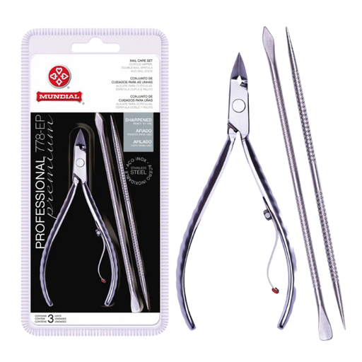 Mundial 778-EP Professional Premium Manicure Kit - Stainless Steel Precision for Salon-Perfect Results - Buy now at MKPBR.COM - Worldwide Shipping