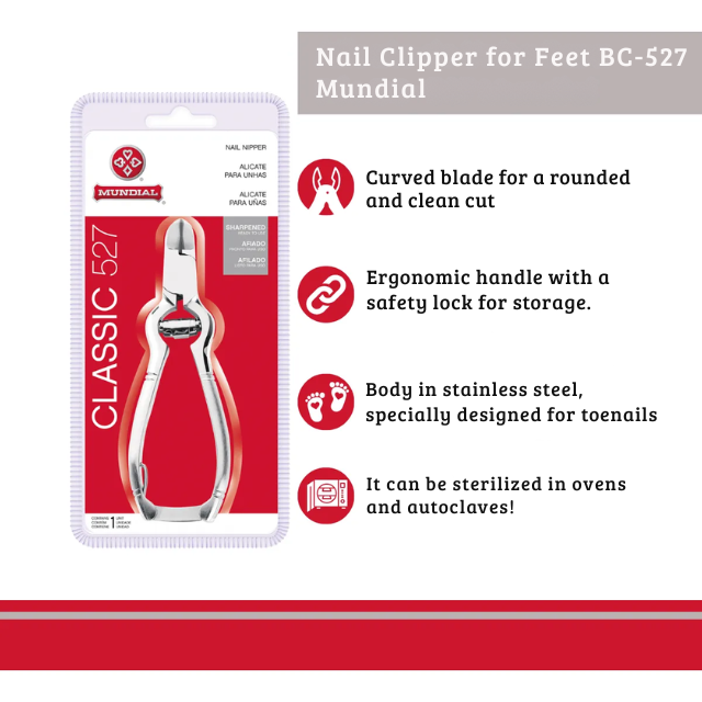  Mundial BC-527 Classic Toenail Clippers double blister packaging – Buy now at MKPBR.COM – Worldwide Shipping