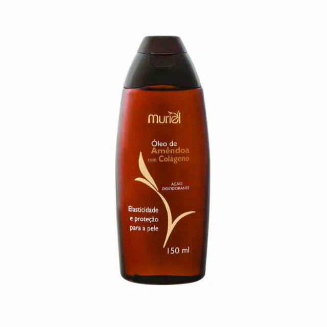 Muriel Almond & Collagen Body Oil | Hydrating & Antioxidant Skin Elixir | 150ml - Front view of the product packaging, highlighting its key features and elegant design for both sizes – Buy now at MKPBR.COM – Worldwide Shipping