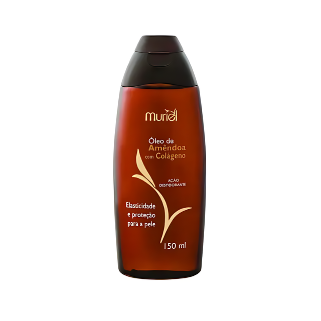 Muriel Almond & Collagen Body Oil | Hydrating & Antioxidant Skin Elixir | 150ml - Front view of the product packaging, highlighting its key features and elegant design for both sizes – Buy now at MKPBR.COM – Worldwide Shipping