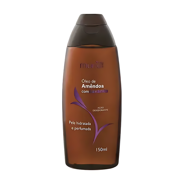 Muriel Almond & Lavender Body Oil | Calming, Hydrating & Softening Elixir | 5.07 fl oz (150ml) - Front view of the product packaging, highlighting its key features and elegant design – Buy now at MKPBR.COM – Worldwide Shipping