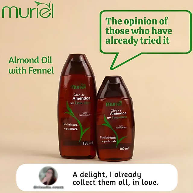 Muriel Almond & Sweet Fennel Body Oil | Firming & Luminosity | 5.07 fl oz (150ml) - Side view of the bottle, emphasizing its sleek design and capacity – Buy now at MKPBR.COM – Worldwide Shipping
