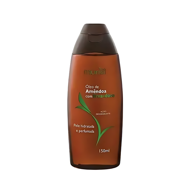 Muriel Almond & Sweet Fennel Body Oil | Hydrating, Firming & Luminosity Elixir | 5.07 fl oz (150ml) - Front view of the product packaging, highlighting its key features and elegant design – Buy now at MKPBR.COM – Worldwide Shipping