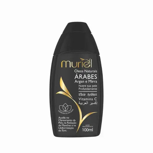 Muriel Arabian Natural Oils Body Oil (Argan & Myrrh) | Exotic Hydration, Elasticity & Protective Elixir | 3.38 fl oz (100ml) - Front view of the product packaging, highlighting its key features and elegant design – Buy now at MKPBR.COM – Worldwide Shipping