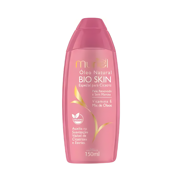 Muriel Bio Skin Body Oil | Intensive Hydration, Natural Balance & Gentle Care Elixir | 5.07 fl oz (150ml) - Front view of the product packaging, highlighting its key features and elegant design – Buy now at MKPBR.COM – Worldwide Shipping