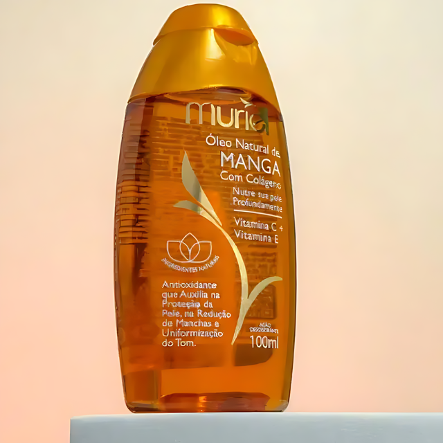 Muriel Mango with Collagen Body Oil | Tropical Hydration | 3.38 fl oz (100ml) - Front view of the product packaging, highlighting its key features and elegant design – Buy now at MKPBR.COM – Worldwide Shipping