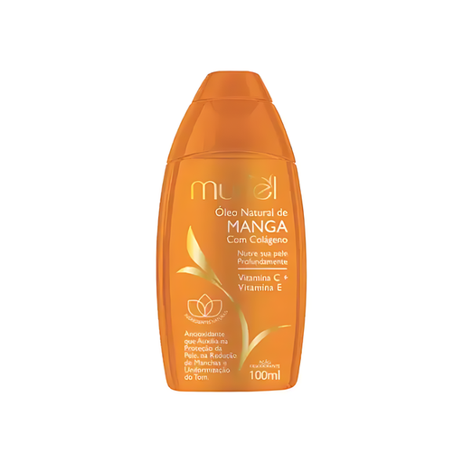 Muriel Mango with Collagen Body Oil | Tropical Hydration, Elasticity & Invigorating Elixir | 3.38 fl oz (100ml) - Front view of the product packaging, highlighting its key features and elegant design – Buy now at MKPBR.COM – Worldwide Shipping