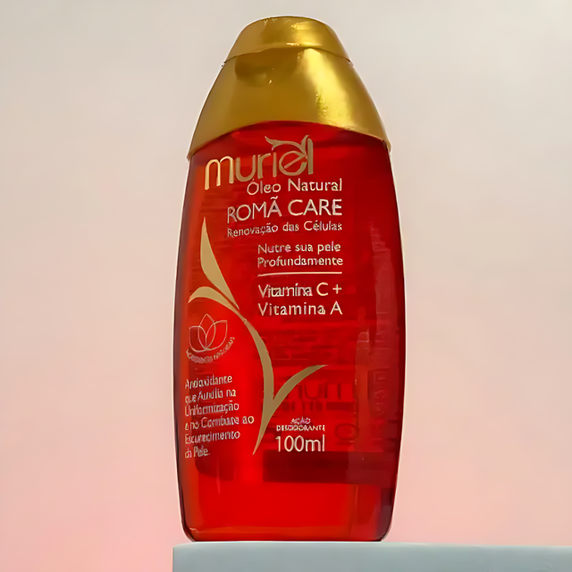 Muriel Pomegranate Care Body Oil | Sensory Experience | 5.07 fl oz (150ml) - Detailed view of the product packaging, emphasizing the unique sensory journey – Buy now at MKPBR.COM – Worldwide Shipping