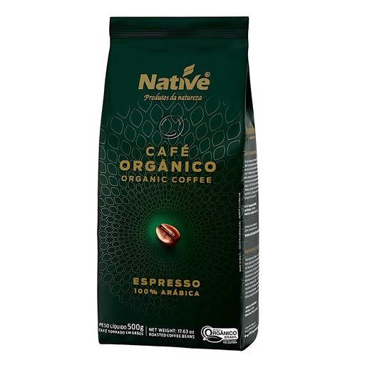 NATIVE Organic Certified Brazilian Coffee, Medium Roast – 17.64 oz (500 g) – Rich, pure Arabica coffee for a superior brew. – Buy now at MKPBR.COM – Worldwide Shipping