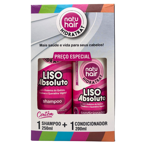 NatuHair Absolute Straight Shampoo + Conditioner Kit – Buy now at MKPBR.COM – Worldwide Shipping