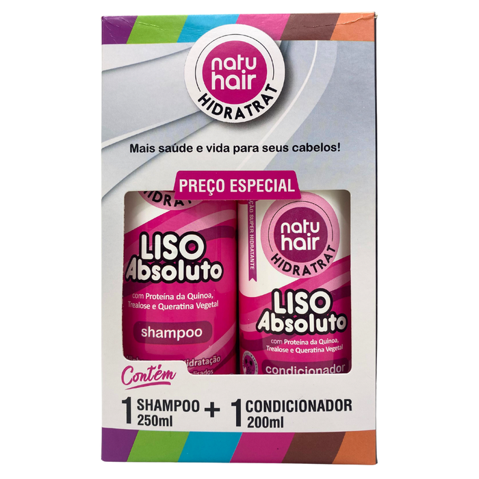 NatuHair Absolute Straight Shampoo + Conditioner Kit – Buy now at MKPBR.COM – Worldwide Shipping