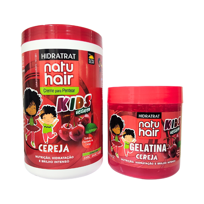 NatuHair Cherry Combing Cream and Gelatin Kit – Buy now at MKPBR.COM – Worldwide Shipping