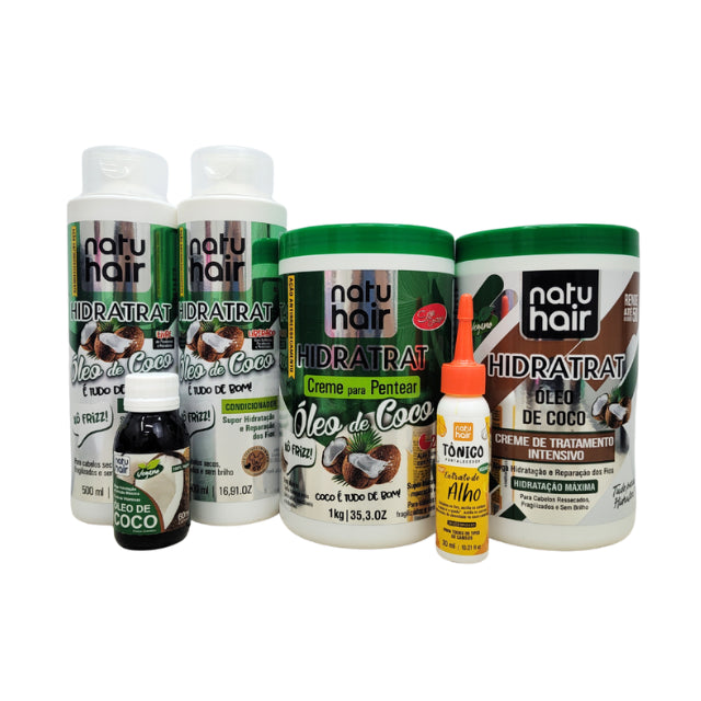 NatuHair Coconut Oil Kit Complete Brazilian Hair Care Routine – Buy now at MKPBR.COM – Worldwide Shipping