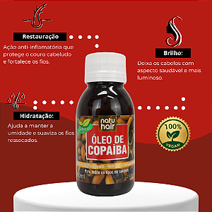 NatuHair Copaiba Oil packaging detail – Buy now at MKPBR.COM – Worldwide Shipping