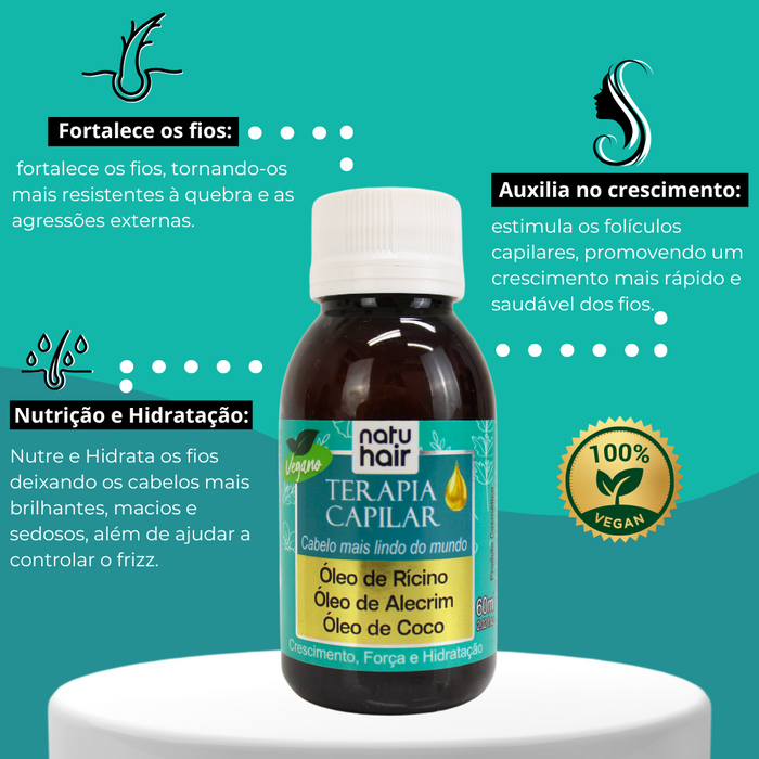 NatuHair Hair Therapy Oil botanical hair care – Buy now at MKPBR.COM – Worldwide Shipping