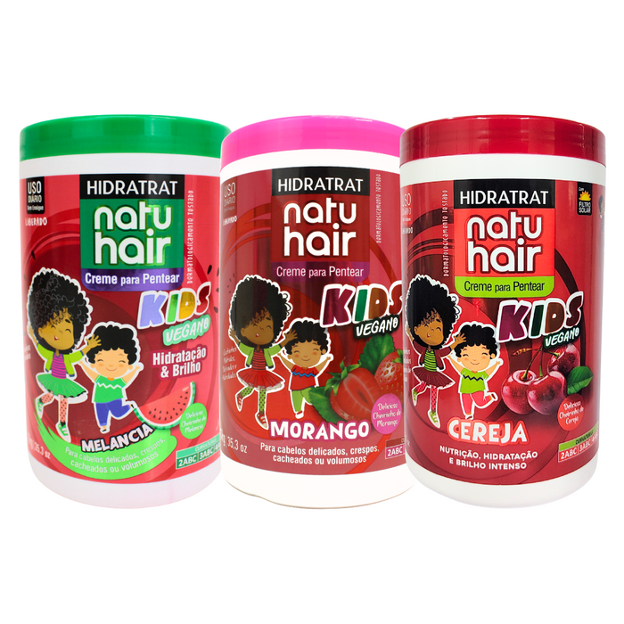 NatuHair Red Fruits Leave-In Combing Cream Kit 3 x 1 kg – Buy now at MKPBR.COM – Worldwide Shipping