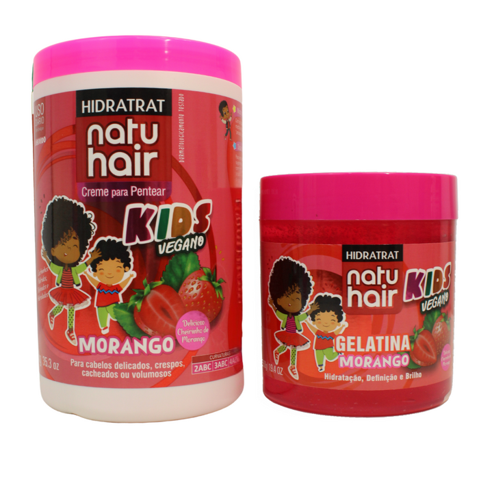 NatuHair Strawberry Detangling Cream and Gelatina Kit – Buy now at MKPBR.COM – Worldwide Shipping