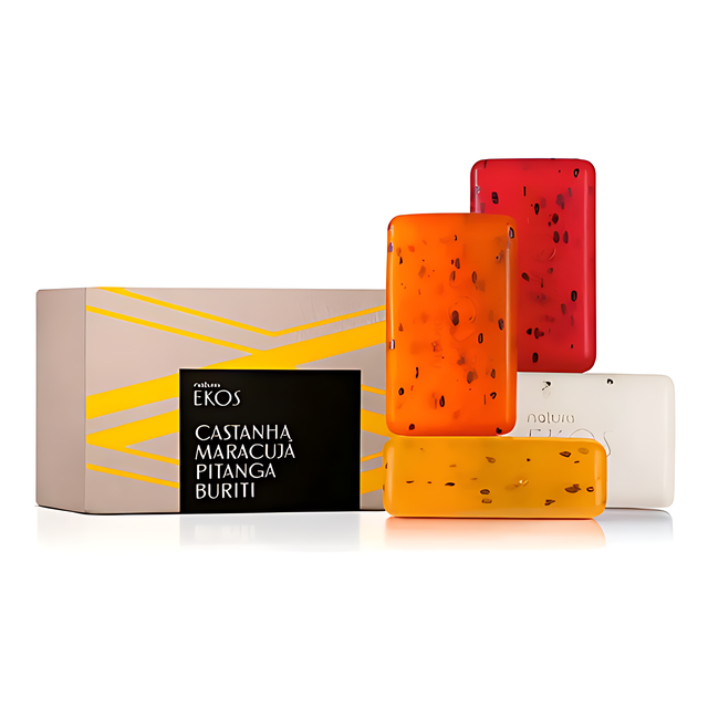 Natura Ekos Exfoliating Bar Soap Gift Set (4 Bars) – Creamy Cleanse, Skin-Polishing Texture – 14.11 oz (400 g) Total hero image – Buy now at MKPBR.COM – Worldwide Shipping
