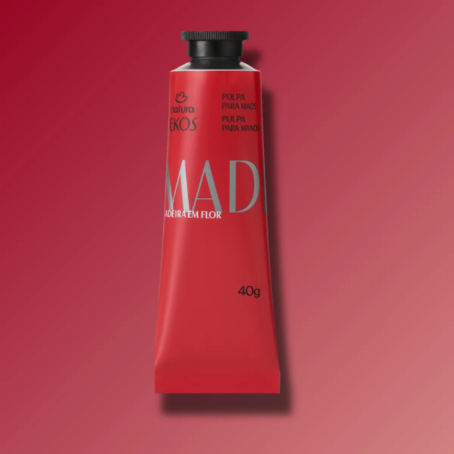 Natura Ekos Madeira em Flor Hand Cream with Copaiba Essential Oil – Soft Hands + Nail Shine – 2.65 oz (75 g) front label detail – Buy now at MKPBR.COM – Worldwide Shipping